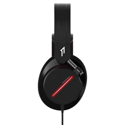 1More H1007 Spearhead Gaming Headset Over-Ear mit Kabel (7.1-Surround-Sound, 54 mm-Treiber, Dual Mikrofon) für PC, Xbox, PS4, Mobilgeräte Schwarz Bild 2
