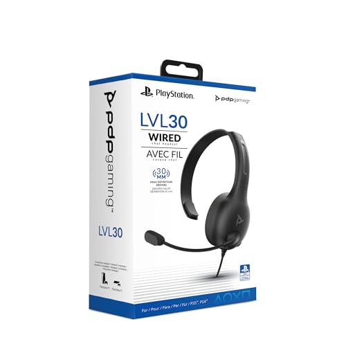 PDP LVL30 verkabelt Kopfhörer mit Single-Sided One Ear Headphone für PlayStation, PS4, PS5 - Mac, Tablet Compatible - Noise-Cancelling Mic - Lightweight, Cool Komfort, Fine für Gaming - Schwarz Bild 6
