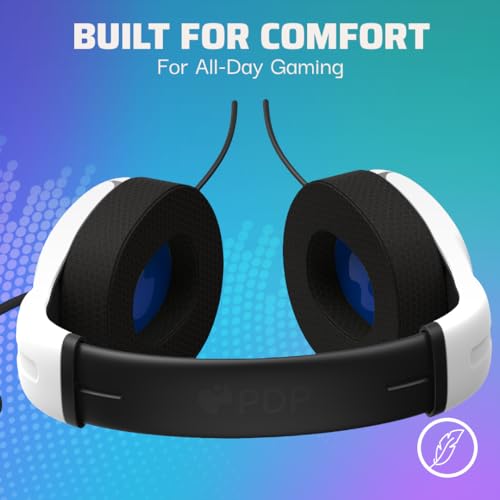 PDP Gaming LVL40 Stereo Kopfhörer mit Mic für PlayStation, PS4, PS5 - PC, iPad, Mac, Laptop Compatible - Geräuschunterdrückung Mikrofon, Soft Comfürt On Ear Headphones, 3.5mm jack - weiß Bild 3