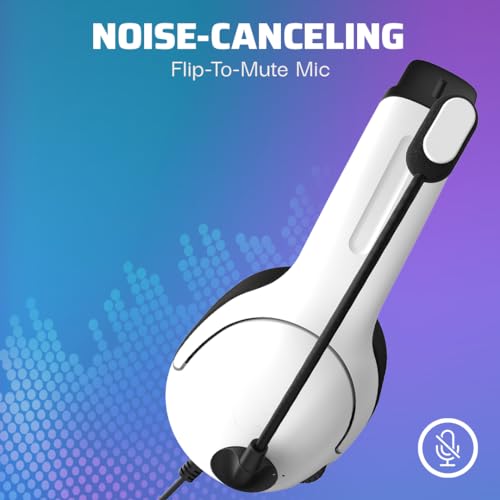 PDP Gaming LVL40 Stereo Kopfhörer mit Mic für PlayStation, PS4, PS5 - PC, iPad, Mac, Laptop Compatible - Geräuschunterdrückung Mikrofon, Soft Comfürt On Ear Headphones, 3.5mm jack - weiß Bild 4