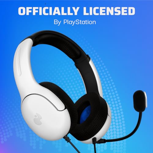 PDP Gaming LVL40 Stereo Kopfhörer mit Mic für PlayStation, PS4, PS5 - PC, iPad, Mac, Laptop Compatible - Geräuschunterdrückung Mikrofon, Soft Comfürt On Ear Headphones, 3.5mm jack - weiß Bild 5