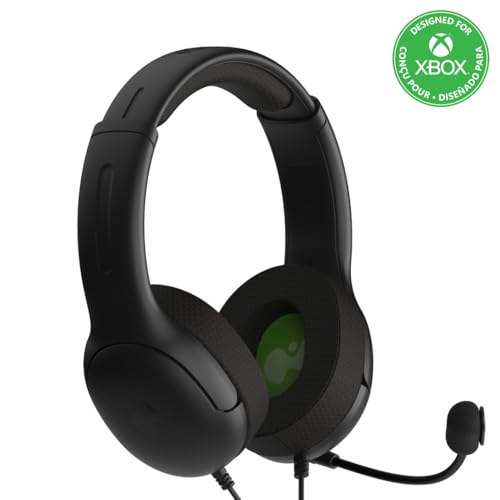 PDP Gaming LVL40 Stereo Kopfhörer mit Mic für Xbox One, Series X|S - PC, iPad, Mac, Laptop Compatible - Noise Cancelling Microphone, Lightweight, Soft Komfort On Ear Kopfhörer, 3.5 mm Jack - Schwarz Bild 1