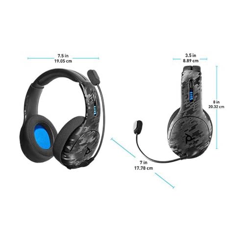 PDP Gaming LVL50 Wireless Kopfhörer mit Mic für or PlayStation, PS4, PS5 - PC, Laptop Compatible - Geräuschunterdrückung Mikrofon, Bass Boost, Soft Comfürt Over Ear Headphones - schwarz camo Bild 6