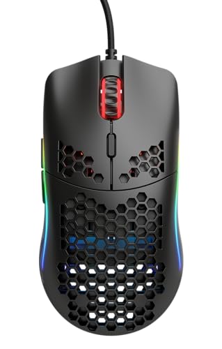 GLORIOUS Gaming Model O- (Klein) Compact Wired Gaming Mouse – Im superleichten Wabendesign mit 58 g, RGB-Beleuchtung, Pixart 3360 Sensor, Omron-Schalter, beidhändig – Mattschwarz Bild 2