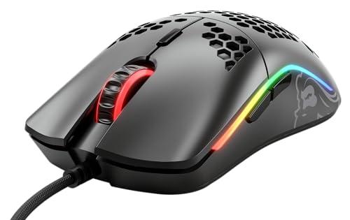 GLORIOUS Gaming Model O- (Klein) Compact Wired Gaming Mouse – Im superleichten Wabendesign mit 58 g, RGB-Beleuchtung, Pixart 3360 Sensor, Omron-Schalter, beidhändig – Mattschwarz Bild 3