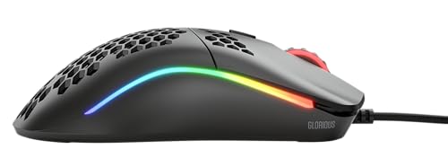 GLORIOUS Gaming Model O- (Klein) Compact Wired Gaming Mouse – Im superleichten Wabendesign mit 58 g, RGB-Beleuchtung, Pixart 3360 Sensor, Omron-Schalter, beidhändig – Mattschwarz Bild 5