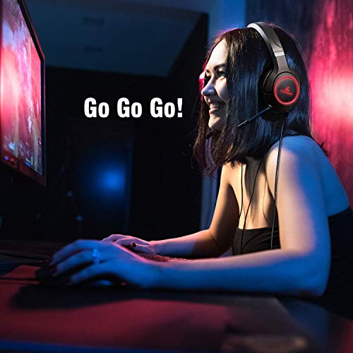 LYCANDER Gaming-Headset mit Mikrofon und LED-Licht, 3,5 mm Eingang, für PC, PS4, Xbox One, Nintendo Switch und mehr (Advanced - Schwarz und Orange) Bild 6
