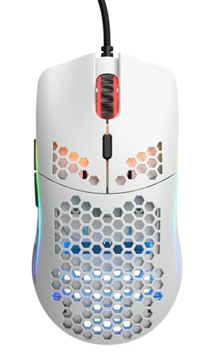 GLORIOUS Gaming Model O- (Klein) Compact Wired Gaming Mouse – Im superleichten Wabendesign mit 58 g, RGB-Beleuchtung, Pixart 3360 Sensor, Omron-Schalter, beidhändig – Mattweiß Bild 2