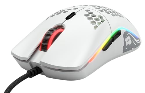 GLORIOUS Gaming Model O- (Klein) Compact Wired Gaming Mouse – Im superleichten Wabendesign mit 58 g, RGB-Beleuchtung, Pixart 3360 Sensor, Omron-Schalter, beidhändig – Mattweiß Bild 3