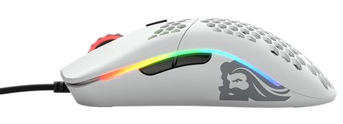 GLORIOUS Gaming Model O- (Klein) Compact Wired Gaming Mouse – Im superleichten Wabendesign mit 58 g, RGB-Beleuchtung, Pixart 3360 Sensor, Omron-Schalter, beidhändig – Mattweiß Bild 4