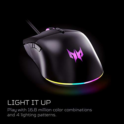 Acer Predator Cestus 330 Gaming-Maus mit PixArt 335-Sensor, einstellbare DPI-Einstellungen, 16,8 Millionen RGB-Farbbeleuchtungs-Kombinationen und NVIDIA Reflex Bild 4