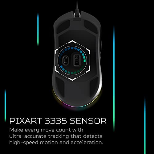 Acer Predator Cestus 330 Gaming-Maus mit PixArt 335-Sensor, einstellbare DPI-Einstellungen, 16,8 Millionen RGB-Farbbeleuchtungs-Kombinationen und NVIDIA Reflex Bild 7