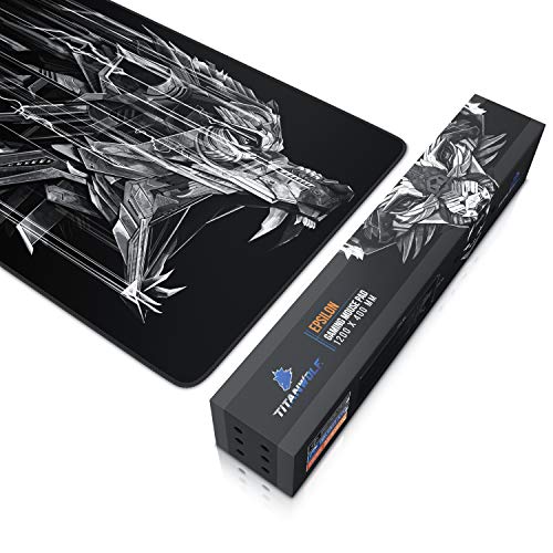TITANWOLF - Übergröße Mauspad Gaming Titanwolf 1200x400mm - XXXL Mousepad groß mit Motiv - Tischunterlage Large Size - verbessert Präzision und Geschwindigkeit - XXL für Logitech Maus und Tastatur Bild 5