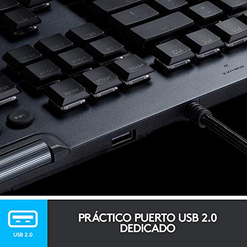 Logitech G815 mechanische Gaming-Tastatur, Taktiler GL-Tasten-Switch mit flachem Profil, Spanisches QWERTY Layout, Carbon Bild 4