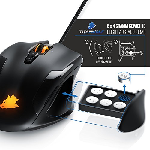 Titanwolf Gaming Set - mechanische Tastatur ALUMAR MMO 10800dpi Gaming Maus Specialist XXL Mauspad Symbol - Mechanical Keyboard - Anti-Ghosting - LED Backlight - 19 Lichtmodi - Makro-Modus Bild 6