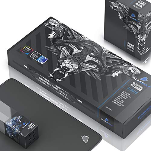 Titanwolf Gaming Set - mechanische Tastatur ALUMAR MMO 10800dpi Gaming Maus Specialist XXL Mauspad Symbol - Mechanical Keyboard - Anti-Ghosting - LED Backlight - 19 Lichtmodi - Makro-Modus Bild 7