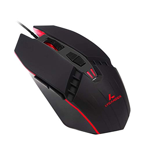 LYCANDER LMC378 Gaming-Maus, kabelgebunden, Optische USB-Mäuse mit Einstellbarer Dpi, bis zu 6400, 7 Tasten, LED, 1, 5 m Kabel Bild 1