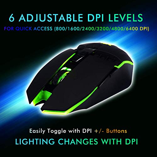 LYCANDER LMC378 Gaming-Maus, kabelgebunden, Optische USB-Mäuse mit Einstellbarer Dpi, bis zu 6400, 7 Tasten, LED, 1, 5 m Kabel Bild 2