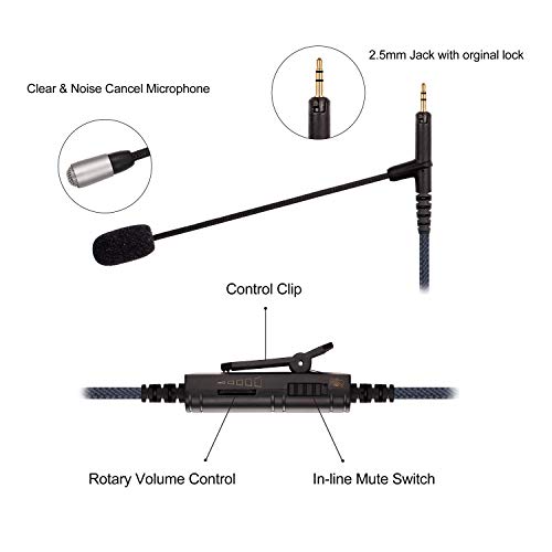 Boompro Spielmikrofon mit Ausleger mit Kabel, Lautstärkeregler für PlayStation PS4 oder Xbox One, PC, kompatibel mit ATH M50x, M40x, M70x (150cm) Bild 2