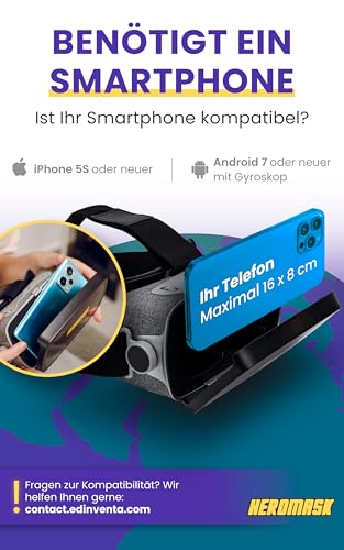 Heromask Virtual Reality Brille Kinder + Sprachenlernen [Geschenke für Kinder]: Spanisch, Englisch etc. Lernspiele für Kinder von 5-12 Jahren. Pädagogisches Spielzeug, iOS Bild 5