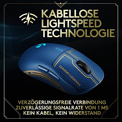 Logitech G PRO Kabellose Gaming-Maus - LIGHTSPEED, HERO 25K Sensor, 25.600 DPI, RGB, 4-8 programmierbare Tasten, Beidhändig, Offizielle League of Legends Edition Bild 3