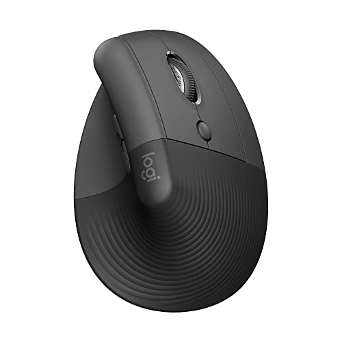 Logitech Lift Vertikale Ergonomische Maus, Kabellos, Bluetooth oder Logi Bolt USB-Empfänger, Leise Klicks, 4 Tasten, Kompatibel mit Windows/macOS/iPadOS, Laptop, PC - Grau Bild 1