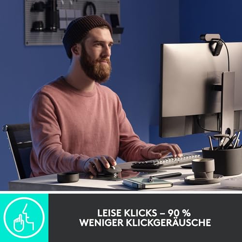 Logitech MX Master 3S - Kabellose Performance-Maus mit ultraschnellem Scrollen, Ergo, 8K DPI, Glas-Tracking, Leise Klicks, USB-C, Bluetooth, Windows, Linux, Chrome - Hellgrau Bild 3