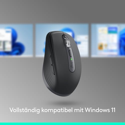 Logitech MX Anywhere 3S Compact Kabellose Maus, Fast Scrolling, 8K DPI Any-Surface Tracking, Quiet Clicks, Programmierbare Tasten, USB C, Bluetooth, Windows PC, Linux, Chrome, Mac - Graphit Bild 4
