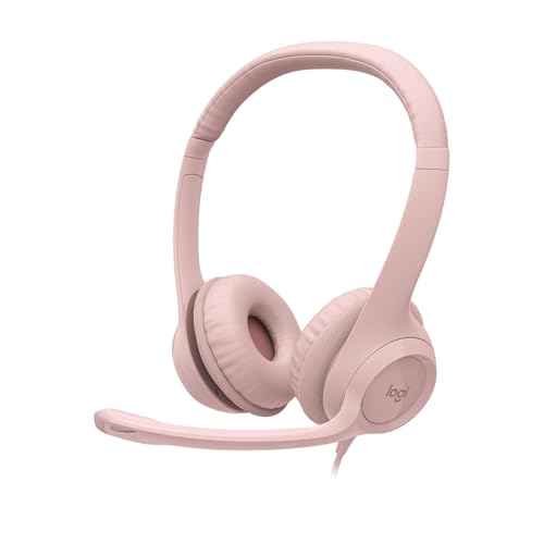 Logitech H390 verkabelter Kopfhörer für PC/Laptop, Stereokopfhörer mit rauschunterdrückendem Mikrofon USB-A, Inline-Steuerungen, für Chromebook geeignet - Rosa Bild 1