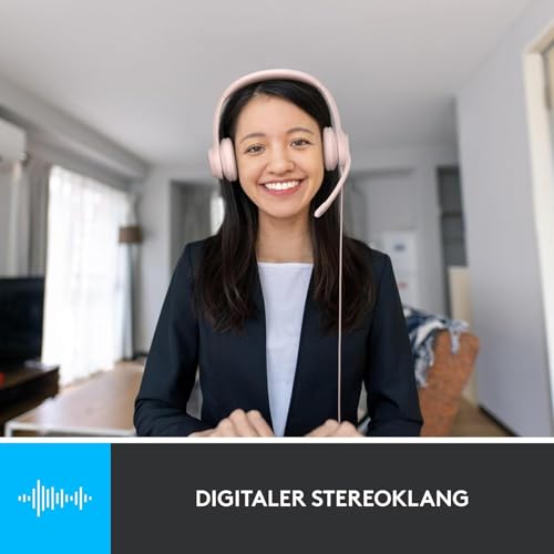 Logitech H390 verkabelter Kopfhörer für PC/Laptop, Stereokopfhörer mit rauschunterdrückendem Mikrofon USB-A, Inline-Steuerungen, für Chromebook geeignet - Rosa Bild 2