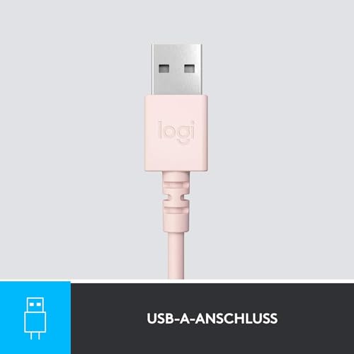 Logitech H390 verkabelter Kopfhörer für PC/Laptop, Stereokopfhörer mit rauschunterdrückendem Mikrofon USB-A, Inline-Steuerungen, für Chromebook geeignet - Rosa Bild 6