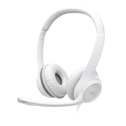 Logitech H390 verkabelter Kopfhörer für PC/Laptop, Stereokopfhörer mit rauschunterdrückendem Mikrofon USB-A, Inline-Steuerungen, für Chromebook geeignet - Weiß Bild 1