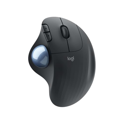 Logitech ERGO M575 Wireless Trackball Maus - Einfache Steuerung Mit Dem Daumen, Flüssige Bewegungen, Ergonomisches Design, Für Windows, PC & Mac Mit Bluetooth- & USB-Funktion - Graphite, Schwarz Bild 1