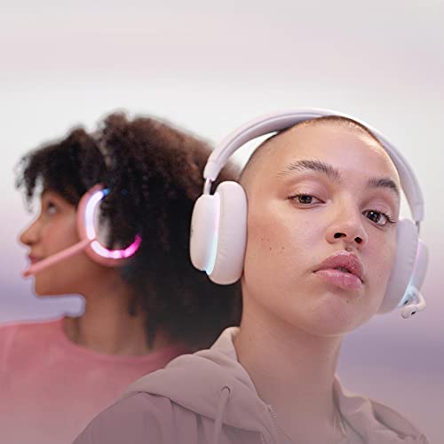 Logitech G G735 Kabelloses Gaming Headset, Anpassbare LIGHTSYNC RGB-Beleuchtung, Lightspeed, Bluetooth, Abnehmbares Mikrofon, Kompatibel mit PC & Mac – Weiß Bild 2