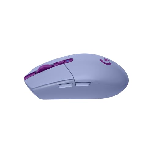 Logitech G G305 LIGHTSPEED kabellose Gaming-Maus mit HERO 12K DPI Sensor, Wireless Verbindung, 6 programmierbare Tasten, 250 Stunden Akkulaufzeit, Leichtgewicht, PC/Mac - Lila Bild 4