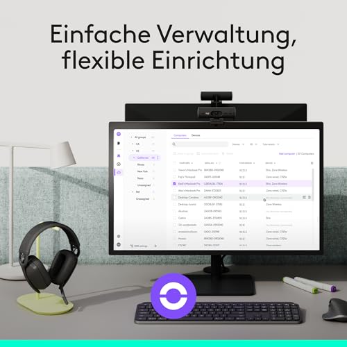 Logitech Zone Vibe Wireless Bluetooth Headset mit Mikrofon mit Geräuschunterdrückung, USB-A, USB-C, für Google Meet, Google Voice, Zoom, Mac/PC - Graphit Bild 3