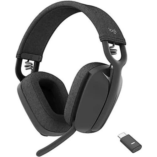 Logitech Zone Vibe Wireless Bluetooth Headset mit Mikrofon mit Geräuschunterdrückung, USB-A, USB-C, für Google Meet, Google Voice, Zoom, Mac/PC - Graphit Bild 4