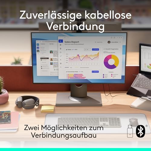 Logitech Zone Vibe Wireless Bluetooth Headset mit Mikrofon mit Geräuschunterdrückung, USB-A, USB-C, für Google Meet, Google Voice, Zoom, Mac/PC - Graphit Bild 7