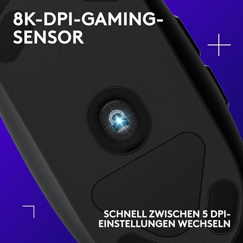 Logitech G203 Gaming-Maus mit anpassbarer LIGHTSYNC RGB-Beleuchtung, 6 programmierbare Tasten, spieletauglicher Sensor, Abtastung mit 8.000 DPI, Geringes Gewicht - Schwarz Bild 2