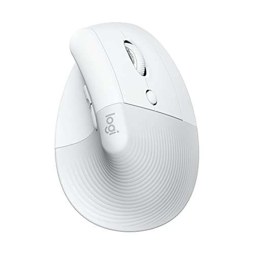Logitech Lift Vertikale Ergonomische Maus, Kabellos, Bluetooth oder Logi Bolt USB-Empfänger, Leise Klicks, 4 Tasten, Kompatibel mit Windows/macOS/iPadOS, Laptop, PC - Weiß Bild 1