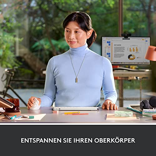 Logitech Lift Vertikale Ergonomische Maus, Kabellos, Bluetooth oder Logi Bolt USB-Empfänger, Leise Klicks, 4 Tasten, Kompatibel mit Windows/macOS/iPadOS, Laptop, PC - Weiß Bild 5