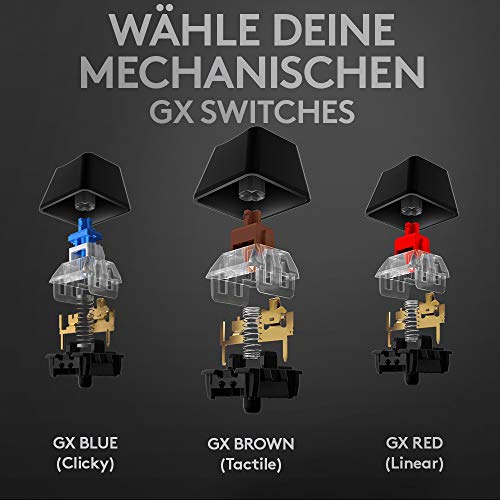 Logitech G513 mechanische Gaming-Tastatur, GX Brown Taktile Switches, RGB-Beleuchtung, USB-Durchschleife, Handballenauflage mit Memory Foam, Aluminium-Gehäuse, Deutsches QWERTZ-Layout - Carbon/Schwarz Bild 2