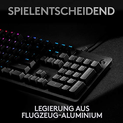 Logitech G513 mechanische Gaming-Tastatur, GX Brown Taktile Switches, RGB-Beleuchtung, USB-Durchschleife, Handballenauflage mit Memory Foam, Aluminium-Gehäuse, Deutsches QWERTZ-Layout - Carbon/Schwarz Bild 4