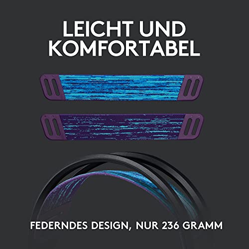 Logitech G535 LIGHTSPEED Wireless Gaming Headset - Lightweight on-ear headphones, flip to mute mic, stereo, compatible with PC, PS4, PS5, USB rechargeable - Schwarz Bild 3