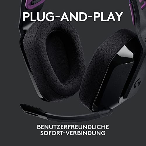 Logitech G535 LIGHTSPEED Wireless Gaming Headset - Lightweight on-ear headphones, flip to mute mic, stereo, compatible with PC, PS4, PS5, USB rechargeable - Schwarz Bild 4