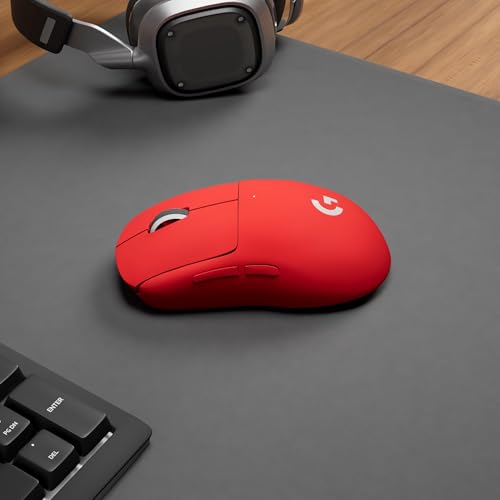 Logitech G PRO X Superlight kabellose Gaming-Maus, Ultra-leicht 63g, Hero 25K Sensor, 25.600 DPI, 5 programmierbare Tasten, Lange Akkulaufzeit, integrierter Speicher, für E-Sport, PC/Mac - Rot Bild 2