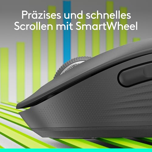 Logitech Signature M650 Kabellose Maus - für kleine bis mittelgroße Hände, 2-Jahres-Batterie, Leise Klicks, Anpassbare Seitentasten, Bluetooth, Kompatibilität mit mehreren Geräten - Grau Bild 2