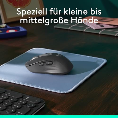 Logitech Signature M650 Kabellose Maus - für kleine bis mittelgroße Hände, 2-Jahres-Batterie, Leise Klicks, Anpassbare Seitentasten, Bluetooth, Kompatibilität mit mehreren Geräten - Grau Bild 3