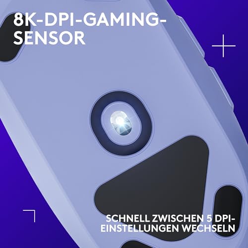 Logitech G203 Gaming-Maus mit anpassbarer LIGHTSYNC RGB-Beleuchtung, 6 programmierbare Tasten, spieletauglicher Sensor, Abtastung mit 8.000 DPI, Geringes Gewicht - Lila Bild 2