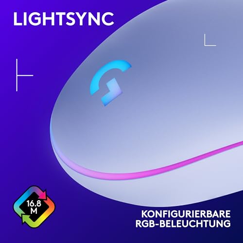 Logitech G203 Gaming-Maus mit anpassbarer LIGHTSYNC RGB-Beleuchtung, 6 programmierbare Tasten, spieletauglicher Sensor, Abtastung mit 8.000 DPI, Geringes Gewicht - Lila Bild 5